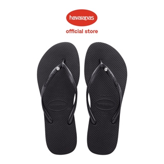 Havaianas รองเท้าแตะ ประดับคริสตัล Swarovski II สีดํา สําหรับผู้หญิง