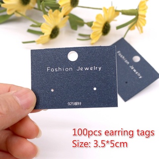 100 ชิ้น / ล็อต สีฟ้า กลิตเตอร์ ต่างหูสตั๊ด PVC แสดงเครื่องป…