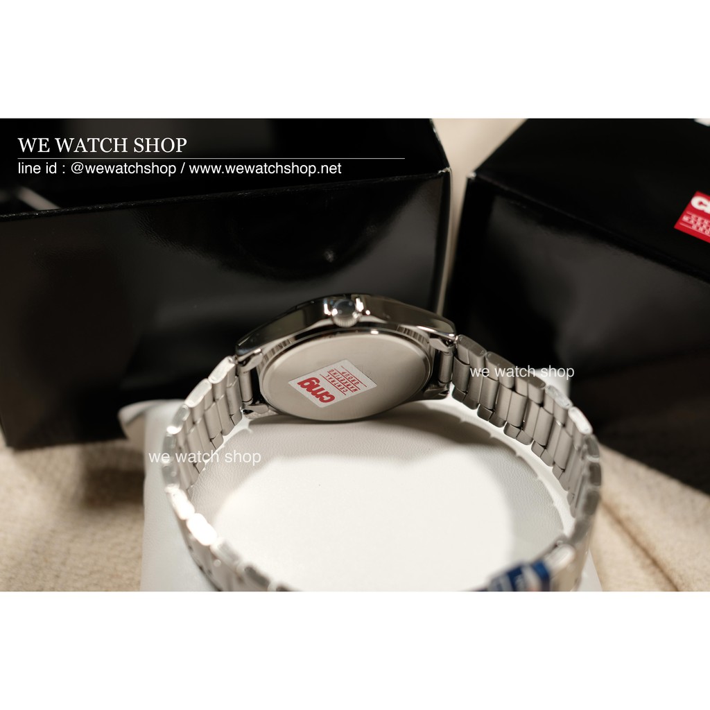 CASIO ของแท้ CMG (ผู้ชาย) รุ่น MTP-1239D สายสแตนเลสสีเงิน จอดำ จอน้ำเงิน จอเงิน รับประกันศูนย์ CMG