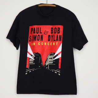เสื้อยืดวงดนตรีราคาต่ำสุด!! เสื้อยืดผ้าฝ้าย พิมพ์ลาย Paul Simon Bob Dylan In Concert Tour AZ758 สไตล์วินเทจ สําหรับผู้ชา