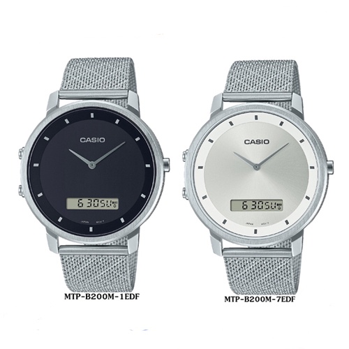 Casio Standard นาฬิกาข้อมือผู้ชาย สายสแตนเลส รุ่น MTP-B200M,MTP-B200M-1E,MTP-B200M-7E
