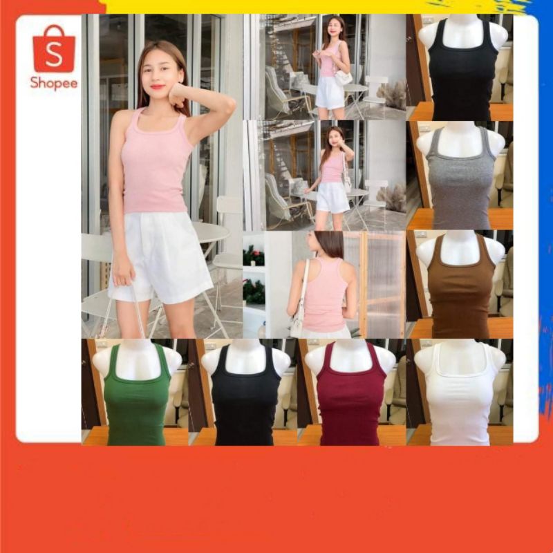 🔸ppshop88เสื้อกล้าม สีพื้น ผ้ายืดใส่สบาย✨