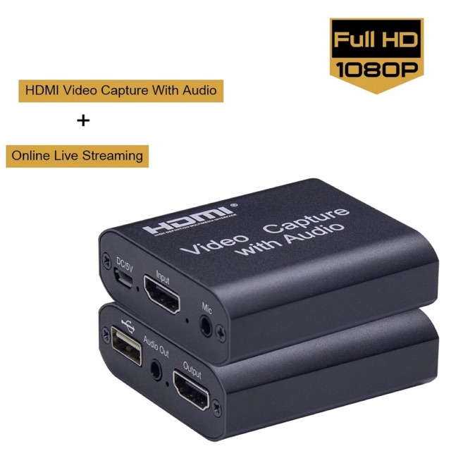 USB 2.0 Video Capture HDMI 1080P พร้อม Loop-OUT AUDIO + Video Captureเกมดิสก์ HD Video Capture Card 