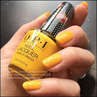 พร้อมส่ง OPI - Hate to Burst your Bubble ยาทาเล็บโทนสีเหลืองกลางๆ เหลืองพาสเทล ลุคสดใสซนๆ Texture เพิ่มมิติให้กับเล็บค่า