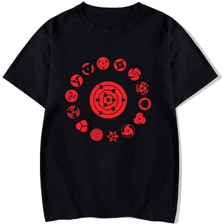 ด้านบน ไขว้ มินิ เสื้อยืดแขนสั้นนารูโตะ Naruto Sharingan T-Shirt Mens Fashion Round Neck Short Sleeve Naruto co branded