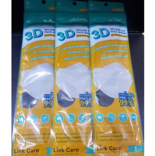 แพ็ค 1 ชิ้น มีแต่สีดำ 3D link care Mask หน้ากากอนามัย ป้องกัน PM 2.5