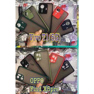 OPPO Find X50 Pro / Vivo 1T 5G CASE ขอบสี นิ่มสีพาสเทล แบบด้าน บาง ลดรอยนิ้ว คลุมกล้อง มีปุ่มกันกระแทก