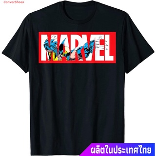 เสื้อยืดผู้ชายและผู้หญิง Marvel X-Men Wolverine Logo Fill T-Shirt Mens Womens T-shirts