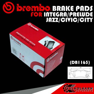 BREMBO ผ้าเบรคหลัง HONDA JAZZ CITY, CIVIC, INTEGRA, PRELUDE 1988-ON (CERAMIC) (P28 025C)