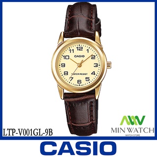  Casio สายหนัง หน้าปัดทอง รุ่น LTP-V001GL  ประกันศูนย์เซ็นทรัลCMG1 ปี