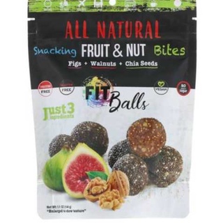 Natures Wild Organic, All Natural, Snacking Fruit &amp; Nut Bites, Fit Balls, Figs + Walnuts + Chia Seeds, 5.1 oz (144 g)