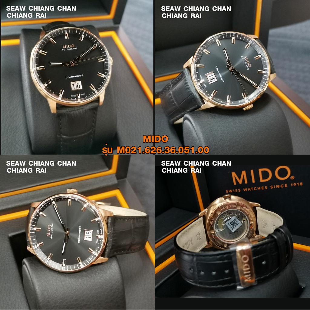 MIDO รุ่น M021.626.36.051.00 Commander Big Date Automatic นาฬิกาข้อมือชาย ของแท้ 100% รับประกันสินค้าจากศูนย์ 2 ปี