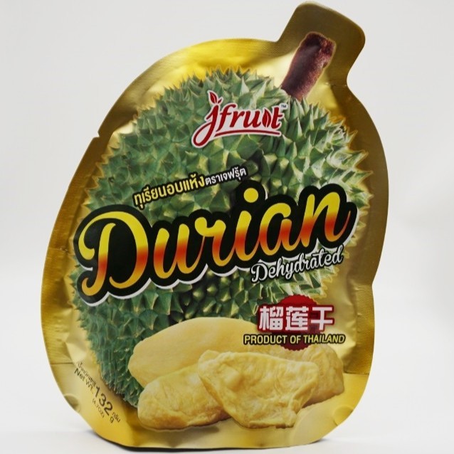 เจฟรุ้ต ( jfruit ) ทุเรียนอบแห้ง สูตรน้ำตาลน้อย  Dehydrated Durian Low Sugar 132 g.