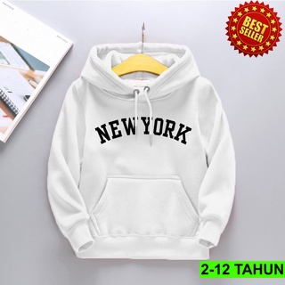 เสื้อกันหนาว มีฮู้ด ลาย NEW YORK สําหรับเด็กผู้ชาย ผู้หญิง 2 3 4 5 6 7 8 9 10 11 12 ปี