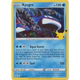 Kyogre - 3/25 - Holo Celebrations Singles