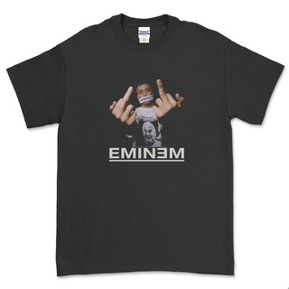 ROUND คอลูกเรือเสื้อเชิ้ตพิมพ์ลาย Eminem / Music-4XL