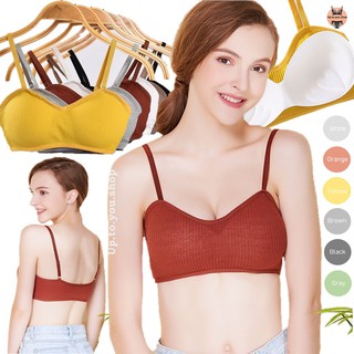 CB-20193 ⚡️ส่งไวจากไทย⚡️ Crop Bra บราสายเดี่ยว เสื้อครอป สายเดี่ยว ชุดเซ็กซี่ผู้หญิง  เสื้อในหญิง (up.to.you.shop)