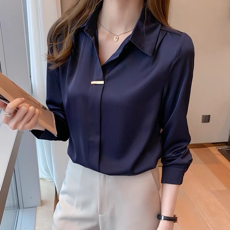 เสื้อผู้หญิง เสื้อเชิ้ต ผ้าอิตาลีใหม่เสือทำงามแขนยาวสไตล์เกาหลีนิวแฟชั่น 2026❇️