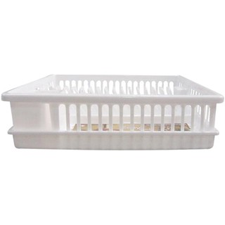 ชั้นคว่ำจานมีถาดเล็ก G-WARE 267 พลาสติก สีขาว ชั้นวางของในครัว DISH RACK G-WARE 267 PLASTIC WHITE