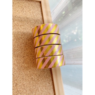 💖 PINK GOLDEN STRIPES WASHI TAPE 💖 วาชิเทป เทป ลายทาง ชมพู ทอง