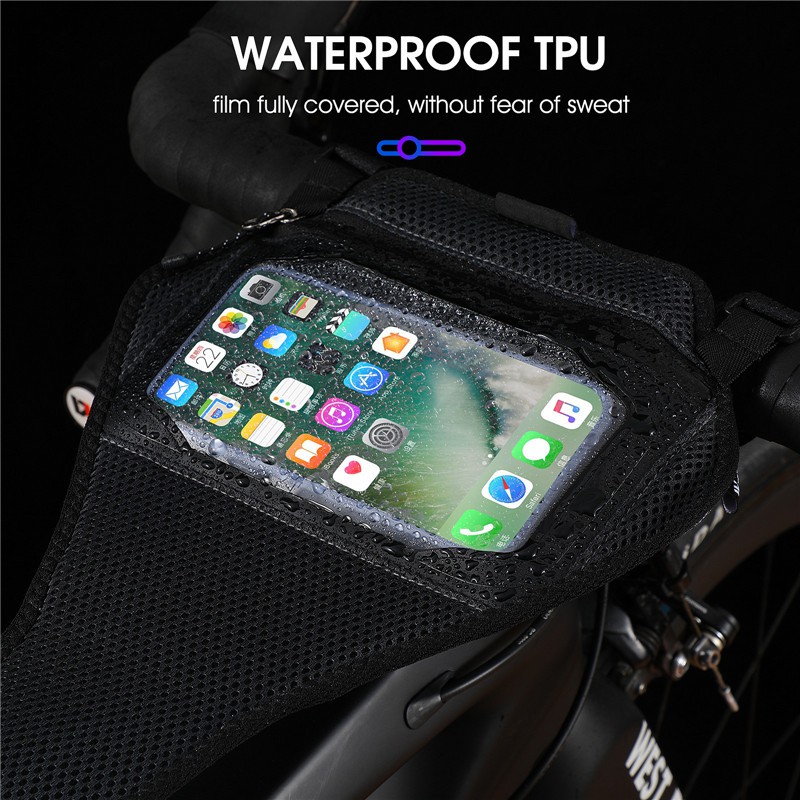 WEST BIKING จักรยาน Sweatband กระเป๋าโทรศัพท์ Anti เหงื่อตาข่ายอุปกรณ์เสริมสําหรับจักรยานเสือหมอบการฝึกอบรม Rigs Spin Bikes ราคา ถูกที่สุด ดีลบีเคเค แกลเลอรีภาพที่ 3