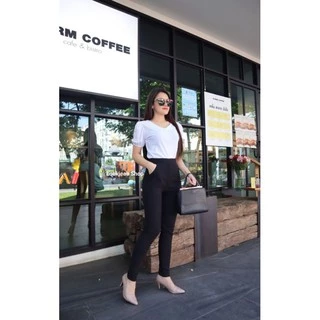 [พร้อมส่ง] #กางเกงสกินนี่ มีกระเป๋าข้าง ใส่ทำงาน ใส่เที่ยว สีดำ #ผ้าดีมาก #สกินนี่