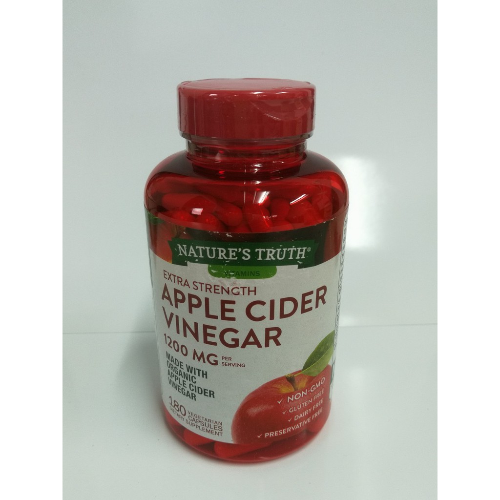*กระปุกใหญ่ 180 แคปซูล วิตามิน แอปเปิ้ล ไซเดอร์ ควบคุมน้ำหนัก Nature's Truth Apple Cider Vinegar 1200 mg., 180 Capsules