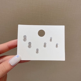 basic cystal silver set - morning.earrings