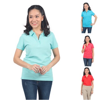 ZENTURY MAX เสื้อโปโล ผู้หญิง ผ้าฝ้าย 100% แขนสั้น รุ่น LKP-3015 สีฟ้าอ่อน, ฟ้า, ชมพูแดง, ส้ม