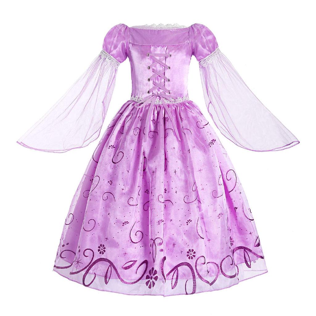 ReliBeauty Little Girls Rapunzel Costume Mesh Sleeve Princess Fancy Dress relibeauty สาวน้อยราพันเซลเครื่องแต่งกายชุดแฟน