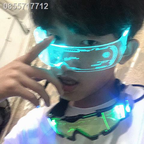 LED Cyberpunk Future Luminous แว่นตาชาร์จ Bundi Technology Sci-Fi Bar ...