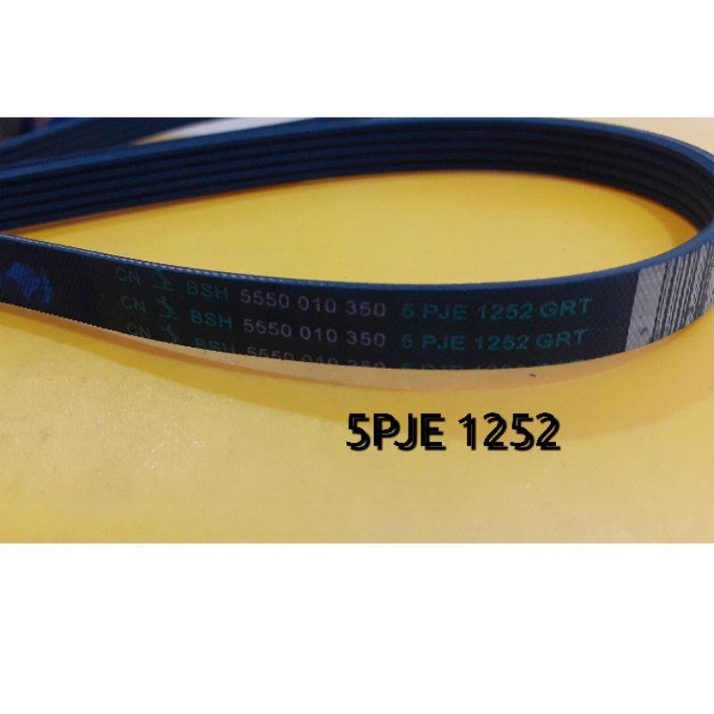 MESIN เข็มขัดแวน สายพานวี เครื่องซักผ้าฝาหน้า 5PJE 1252 เดิม