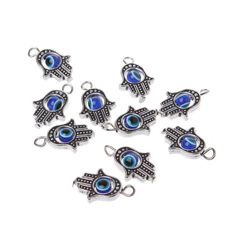 Time* จี้ลูกปัด Hamsa Evil Eye 10 ชิ้นสําหรับทําเครื่องประดับสร้อยข้อมือ