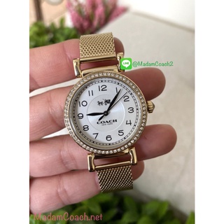 พร้อมส่ง นาฬิกาข้อมือสตรี Coach14502652 Madison Gold Tone White Dial Stainless Steel ของแท้