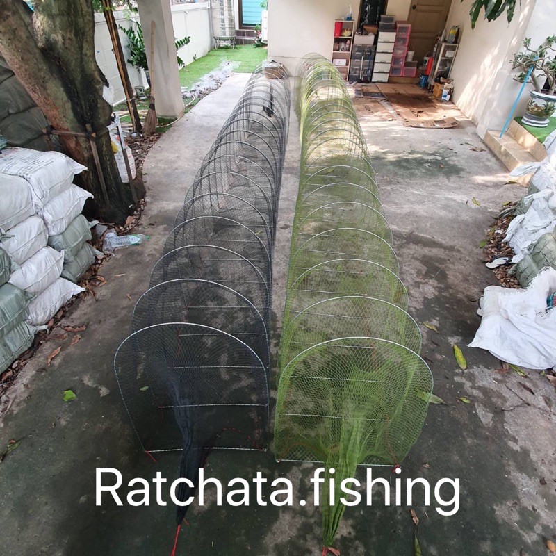 ไอ้โง่ดักปลา(ลอบดักปลา/กุ้ง)สูง90เซนและ70เซน👍(ตา2เซน/3เซน มีขนาด 5ห่วง-30ห่วง)👍พร้อมใช้งาน