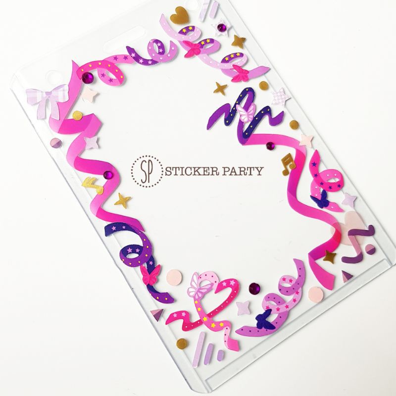 Top Loader Deco Art HOT PINK nad PURLE Galaxy Butterfly DIY Toploader 8x12 ซม.