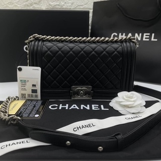 กระเป๋า Chanel boy so black 25 cm Original หนังแท้ 💯