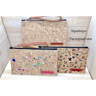 กระเป๋าไม้ก๊อก สลักชื่อฟรี cork bag