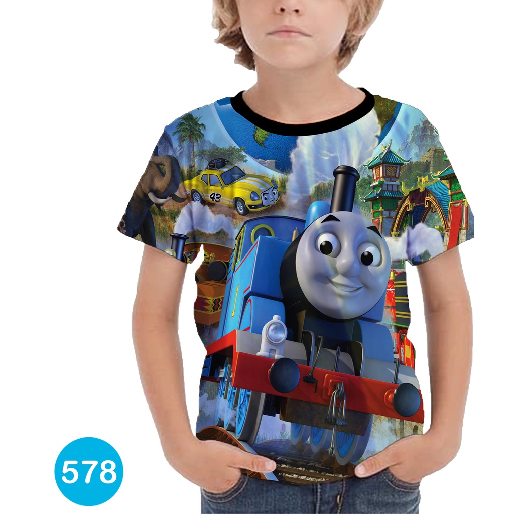 Thomas & Friends Locomotive 3D Animation Shirt สําหรับเด็กผู้ชาย -578 แฟชั่น