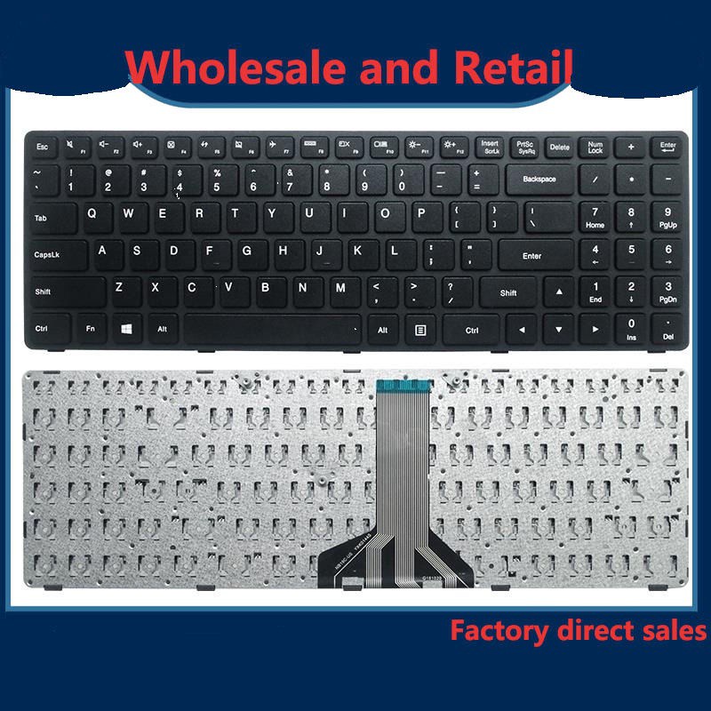 100-151BD Lenovo 8OQQ 100-15IBD US Layout แป้นพิมพ์แล็ปท็อปสีดํา 100-15 B50-50 pxa1
