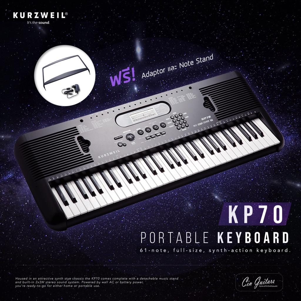 (Clearance) Kurzweil KP70 เปียโนไฟฟ้า 61 Keys รุ่นพกพา