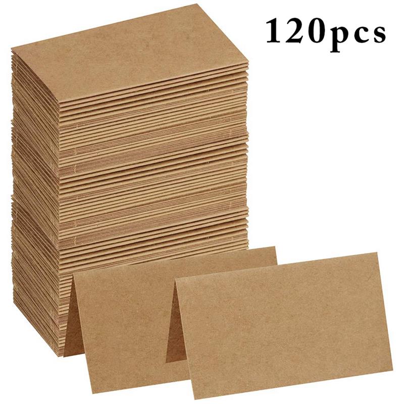 120pcs Vintage Blank Kraft Paper Table Number Name Card Place Cards