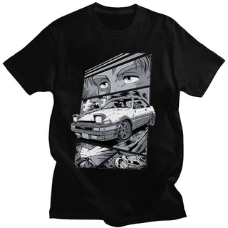 [100% Cotton] เสื้อยืดแขนสั้นลําลอง พิมพ์ลายอนิเมะ AE86 Initial D Akina Downhil โอเวอร์ไซซ์ แฟชั่นฤดูร้อน สไตล์ญี่ปุ่น ส