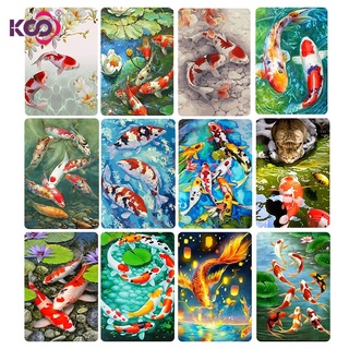 Ks 5 D koi ภาพจิตรกรรมปักคริสตัล koi fish lotus lake rhinestone ติดประดับเพชร DIY สําหรับติดตกแต่งบ้าน