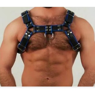 เข็มขัดอกหนังแท้สำหรับผู้ชาย Men sexy Genuine Leather Harness