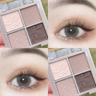 🧡 พร้อมส่ง🧡Eyeshadow อายแชโดว์พาเลท  4สี พาเลททาตา อายแชโดว์ ไฮไลต์ เฉดดิ้ง