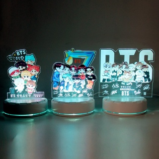 Kpop Bts Bangtan Boys การ์ดอะคริลิคพลาสติกมีไฟ Led คุณภาพสูงของเล่นสําหรับเด็ก