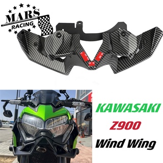 อุปกรณ์เสริมรถจักรยานยนต์ด้านหน้าสปอยเลอร์ Winglet Aerodynamic ชุดปีกสปอยเลอร์ Wind Wing Air Backflow Fairing Fit สำหรับ KAWASAKI Z900 Z 900 Z-900 2020 2021 2022