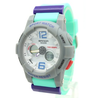 Sport Watch SAMDA นาฬิกา สายยาง 2 ระบบ เข็มและDigital - SW-S3 (Mint)