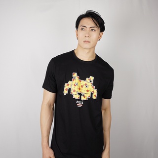 Unisex T-Shirt เสื้อยืดคอกลม แขนสั้น พิมพ์ลาย Pizza Invader ใส่ได้ทั้งผู้หญิง-ผู้ชาย/รุ่นIA-113